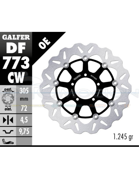 DISC WAVE FLOATING COMPLETE (C  ALU ) 305X4,5MM DUCATI HYPERMOTARD 07 (FRONT)