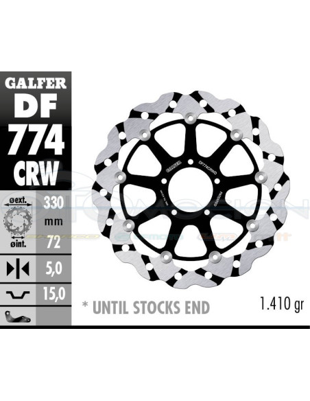 DISC WAVE FLOATING GROOVED (C  ALU ) 330X5MM DUCATI 1098-S 07 (FRONT)