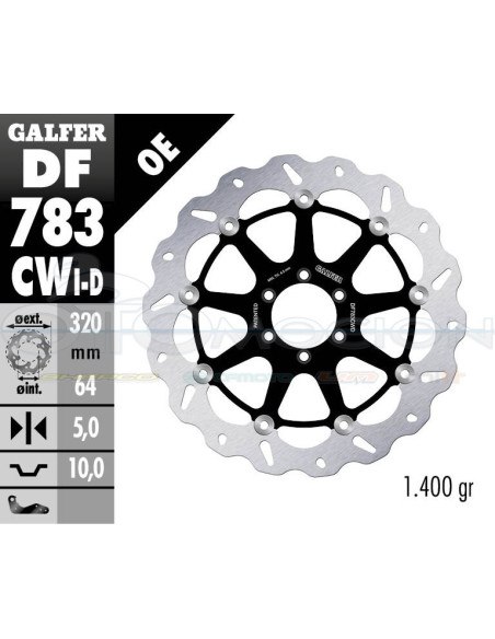 DISC WAVE FLOATING COMPLETE RIGHT (C  ALU ) 320X5M KTM RC-8 (08) (FRONT)