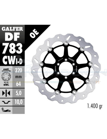 DISC WAVE FLOATING COMPLETE LEFT (C  ALU ) 320X5MM KTM RC-8 (08) (FRONT)