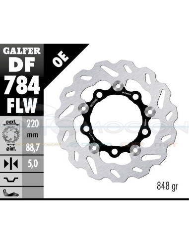 DISC WAVE FLOATING (C  STEEL) 220X5MM KTM RC8 REAR