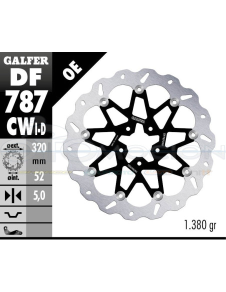 DISC WAVE FLOATING COMPLETE LEFT (ALU  C ) 320X5MM KTM 690 DUKE (FRONT)