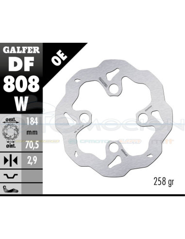 DISC WAVE FIXED 184X2,9MM GAS GAS - MONTESA - SHERCO - TRS TRAIL (FRONT)