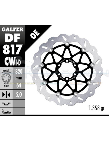 DISC WAVE FLOATING COMPLETE RIGHT (C  ALU ) 320X5M BMW HP 4 (2013)