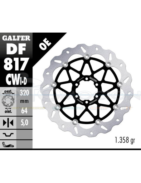 DISC WAVE FLOATING COMPLETE RIGHT (C  ALU ) 320X5M BMW HP 4 (2013)