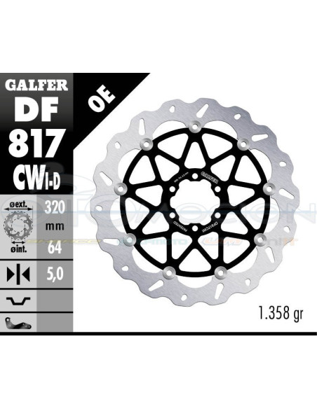 DISC WAVE FLOATING COMPLETE LEFT (C  ALU ) 320X5MM BMW HP 4 (2013)