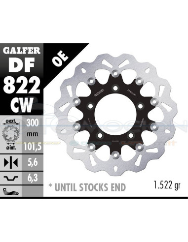 DISC WAVE FLOATING COMPLETE (C  ALU ) 300X5 6MM HARLEY DAVIDSON V-ROD 05 (REAR)