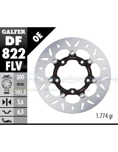 ROUND DISC FLOATING (C  STEEL) 300X5 6MM HARLEY DAVIDSON