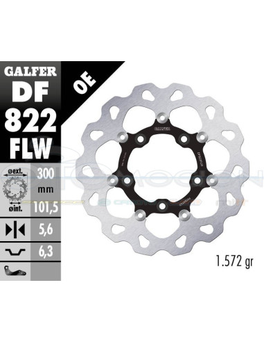 DISC WAVE FLOATING (C  STEEL) 300X5 6MM HARLEY DAVIDSON