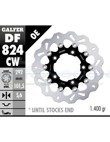 DISC WAVE FLOATING COMPLETE (C  ALU ) 292X5,6MM HARLEY DAVIDSON V-ROD 02'-04 (REAR)