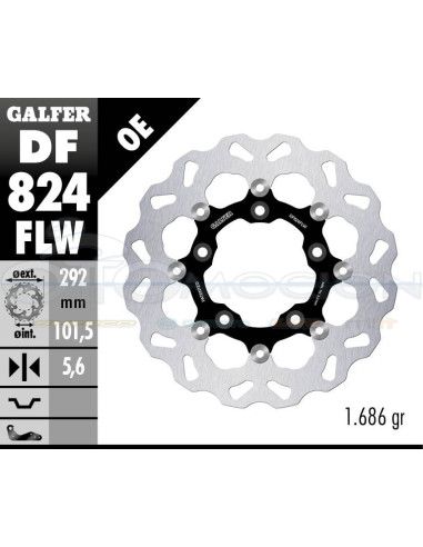 DISC WAVE FLOATING (C  STEEL) 292X5,6MM HARLEY DAVIDSON V-ROD 02'-04 (REAR)