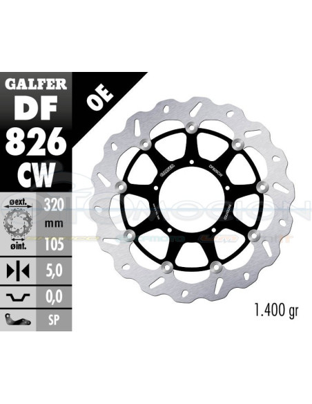 DISC WAVE FLOATING COMPLETE (C  ALU ) 320X5MM APRILIA SXV 450 (06) (FRONT)