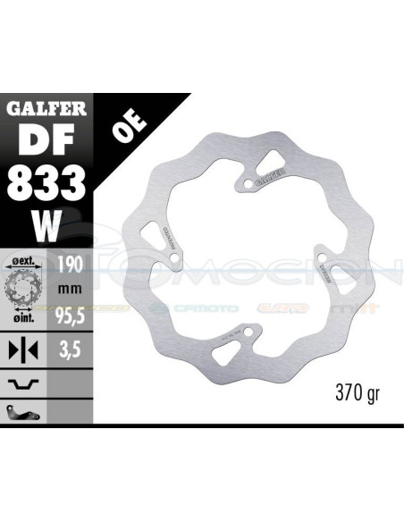 DISC WAVE FIXED 190X3 5MM TM MX 85 (REAR)