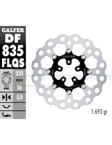 DISC CUBIQ FLOATING (C  STEEL) OVERSIZE 320X5MM HARLEY DAVIDSON