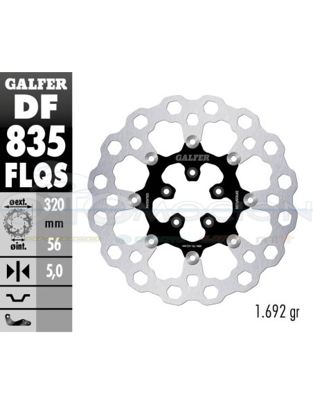 DISC CUBIQ FLOATING (C  STEEL) OVERSIZE 320X5MM HARLEY DAVIDSON