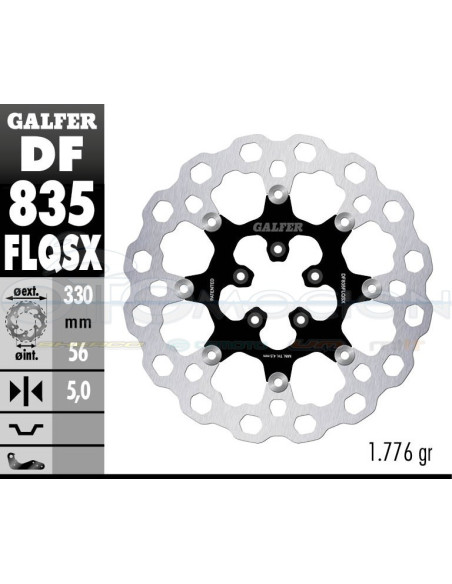 DISC CUBIQ FLOATING (C  STEEL) SUPER OSIZE 330X5MM HARLEY DAVIDSON