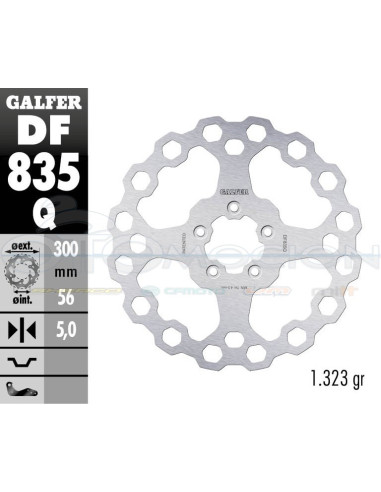 DISC CUBIQ FIXED 300X5MM HARLEY DAVIDSON TOURING SERIES (FRONT)