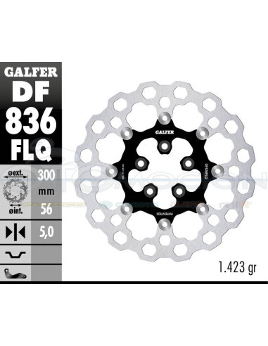 DISC CUBIQ FLOATING (C  STEEL) 300X5MM HARLEY DAVIDSON TOURING SERIES