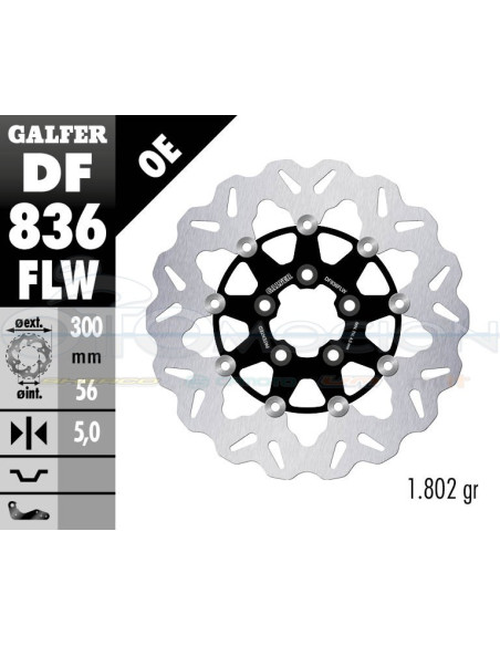 DISC WAVE FLOATING (C  STEEL) 300X5MM HARLEY DAVIDSON TOURING SERIES