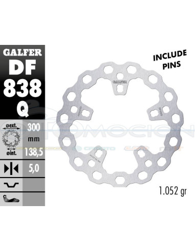 DISC CUBIQ FIXED 300X5MM HARLEY DAVIDSON FLH MODELS 2014- (FRONT)