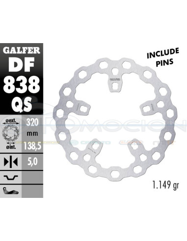 DISC CUBIQ FIXED OVERSIZED 320X5MM HARLEY DAVIDSON FLH MODELS 2014- (FRONT)