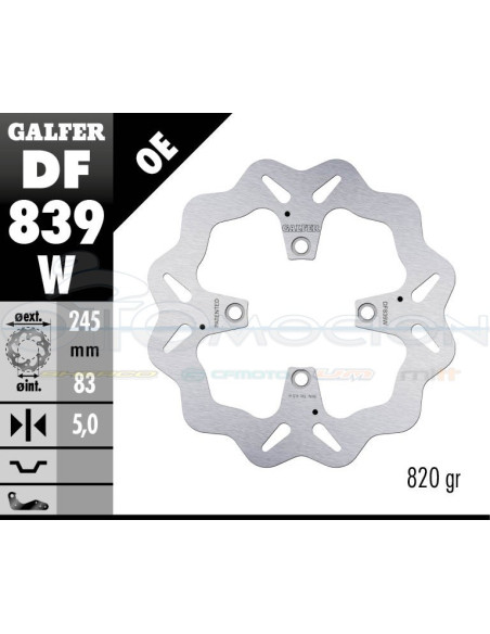 DISC WAVE FIXED 245X5MM 245X5MM DUCATI 1190 - 1299 PANIGALE (REAR)