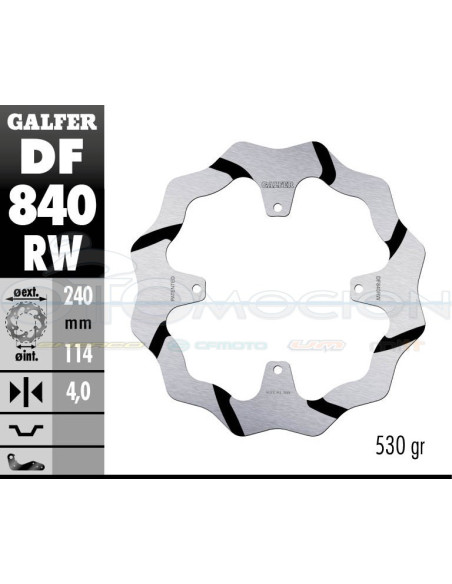 DISC WAVE FIXED GROOVED 240X4MM TM SMX 660 F (15) (REAR)