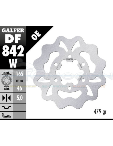 DISC WAVE FIXED 165X5MM YAMAHA YXR 66 RHINO (REAR)