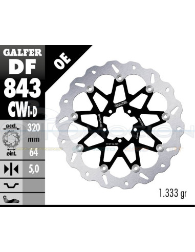 DISC WAVE FLOATING COMPLETE (C  ALU ) 320X5MM KTM 1290 SUPERDUKE R