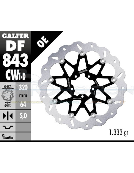 DISC WAVE FLOATING COMPLETE (C  ALU ) 320X5MM KTM 1290 SUPERDUKE R