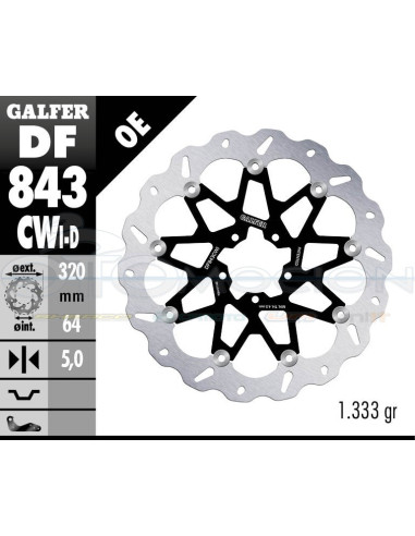 DISC WAVE FLOATING COMPLETE (C  ALU ) 320X5MM KTM 1290 SUPERDUKE R