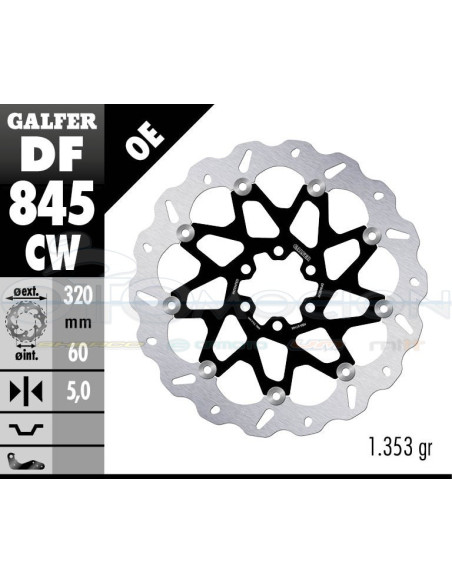 DISC WAVE FLOATING COMPLETE (C  ALU ) 320X5MM KTM RC 390 - 390 DUKE ABS (FRONT)