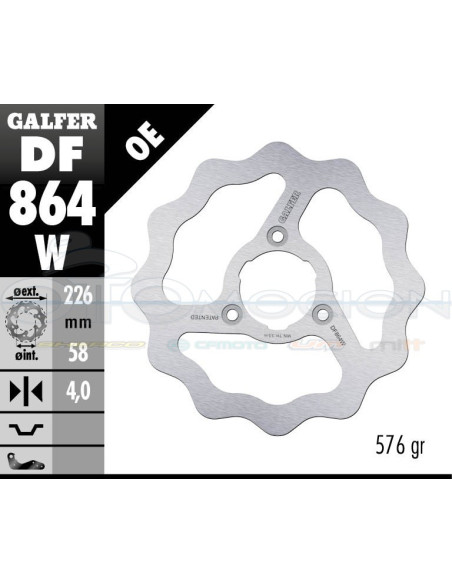 DISC WAVE FIXED 226X4MM PEUGEOT ELYSEO 100-125 (FRONT)