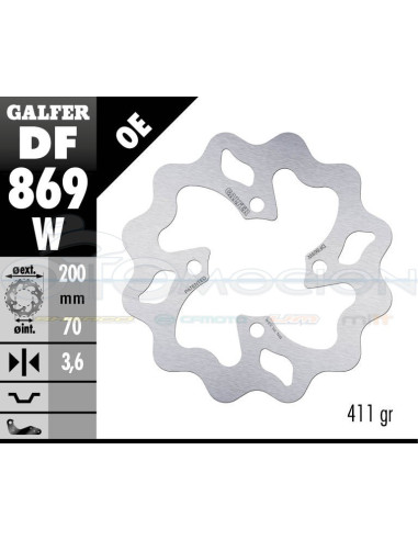 DISC WAVE FIXED 200X3,8MM KAWASAKI KFX 450 R (07) (REAR)