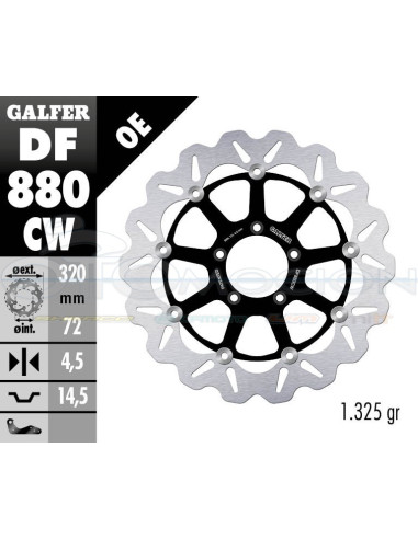 DISC WAVE FLOATING COMPLETE (C  ALU ) 320X5MM DUCATI 999 R