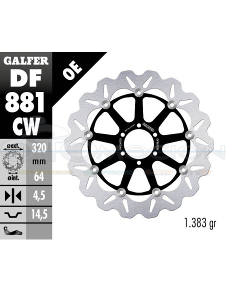 DISC WAVE FLOATING COMPLETE (C  ALU ) 320X4,5MM DUCATI 998 R