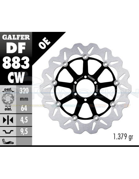 DISC WAVE FLOATING COMPLETE (C  ALU ) 320X4,5MM APRILIA-DUCATI