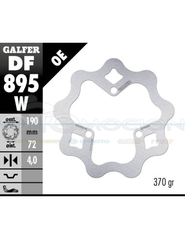 DISC WAVE FIXED 190X4MM HONDA TRX 450R (04)