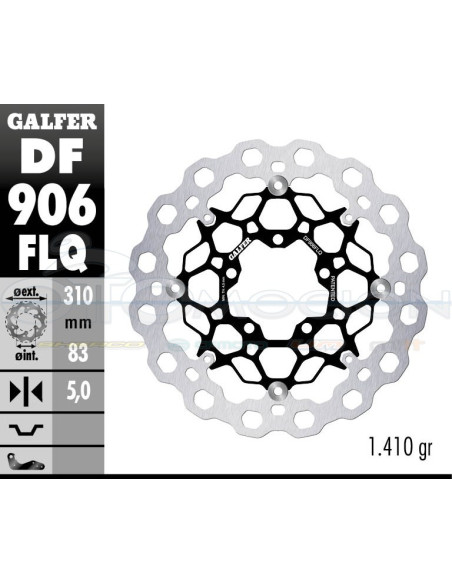 DISC CUBIQ FLOATING (C  STEEL) 310X5MM TRIUMPH STREET TRIPLE - DAYTONA 675 R (FRONT)