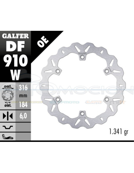 DISC WAVE FIXED 316X6MM HONDA ST 1300 PAN-EUROPEAN (REAR)