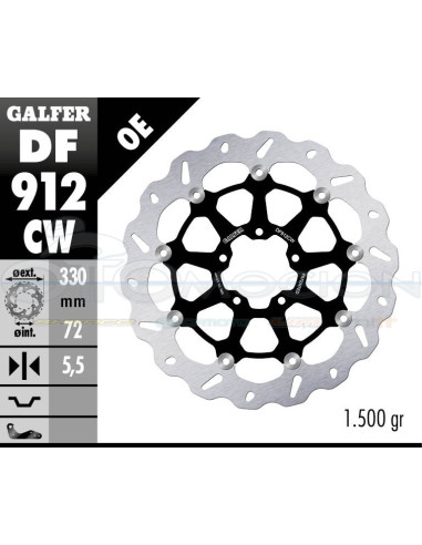 DISC WAVE FLOATING COMPLETE (C  ALU ) 330X5MM DUCATI SCRAMBLER