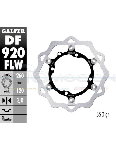 DISC WAVE FLOATING (C  STEEL) 260X3MM SHERCO ENDURO 2014- FORK WP (FRONT)