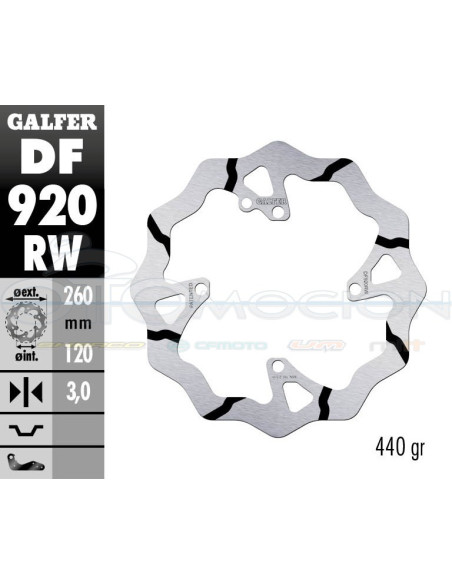 DISC WAVE FIXED GROOVED 260X3MM SHERCO ENDURO 2014- FORK WP (FRONT)