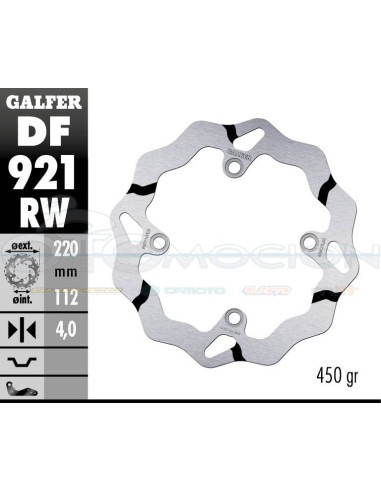 DISC WAVE FIXED GROOVED 220X4MM SHERCO ENDURO 2014- (REAR)