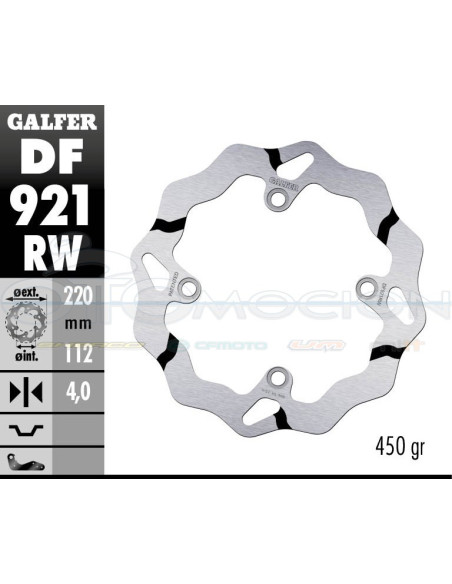 DISC WAVE FIXED GROOVED 220X4MM SHERCO ENDURO 2014- (REAR)