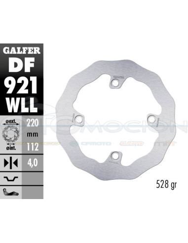 DISC WAVE FIXED SOLID 220X4MM SHERCO ENDURO 2014- (REAR)