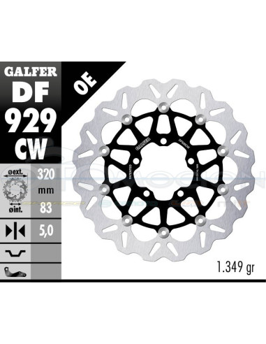 DISC WAVE FLOATING COMPLETE (C  ALU ) 320X5MM TRIUMPH ROCKET 2500 - 900 TIGER - SPEED TRIP