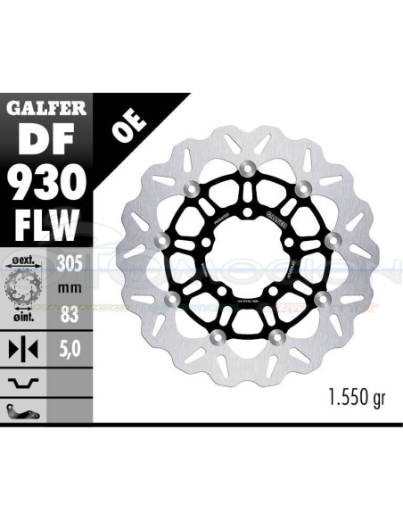 DISC WAVE FLOATING (C  STEEL) 305X5MM TRIUMPH TIGER 800 - EXPLORER (FRONT)