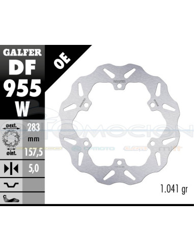 DISC WAVE FIXED 283X5MM MOTO GUZZI GRISO, SPORT, AUDACE (REAR)