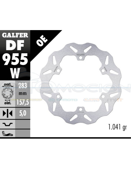 DISC WAVE FIXED 283X5MM MOTO GUZZI GRISO, SPORT, AUDACE (REAR)